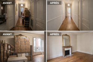 Appartement encombré avant débarras dans le 15ᵉ arrondissement de Paris